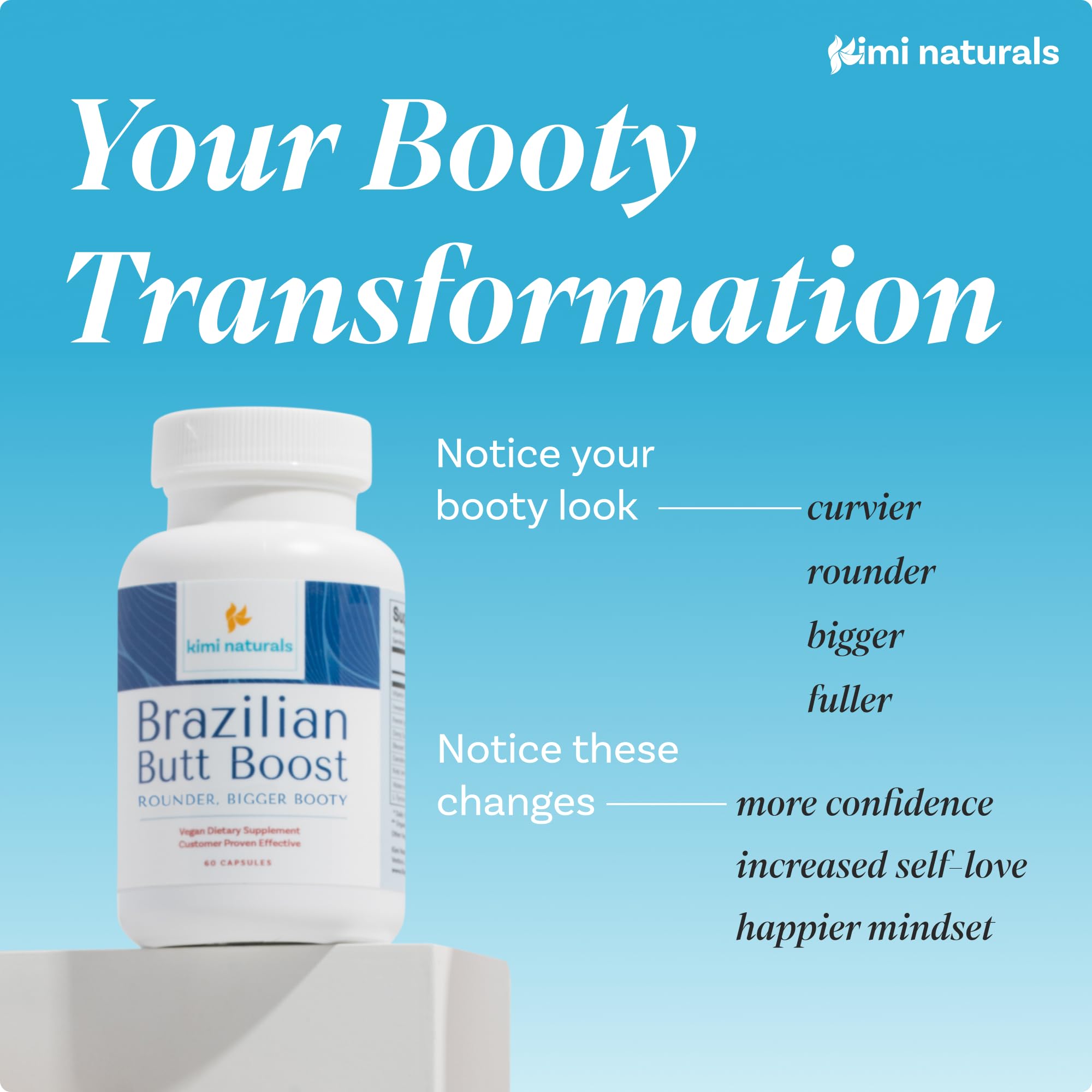 KIMI Brazilian Butt support Capsules side view showing label