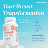 KIMI Breast Max Plus capsules on a wooden surface