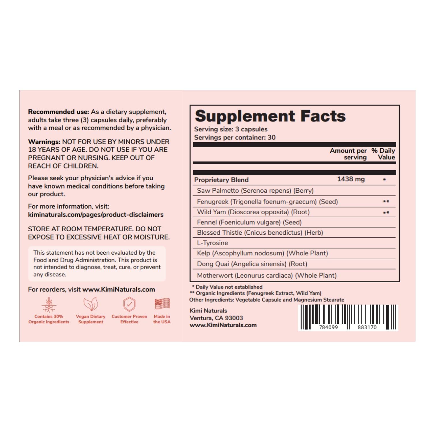 KIMI Breast Max Plus product packaging and capsules