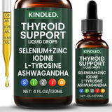 Kindled Thyroid Extract Liquid Supplement front view with dropper