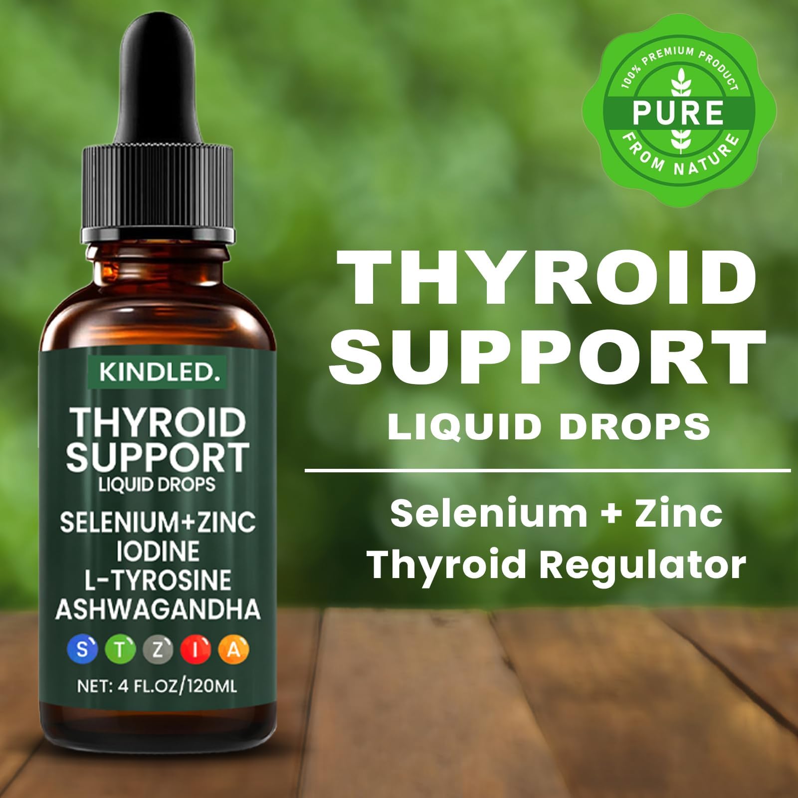 Kindled Thyroid Extract Liquid Supplement packaging back view