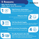 kindnature Alpha Lipoic Acid Gummies packaging with a clean design