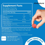 kindnature Alpha Lipoic Acid Gummies with a measuring spoon for dosage