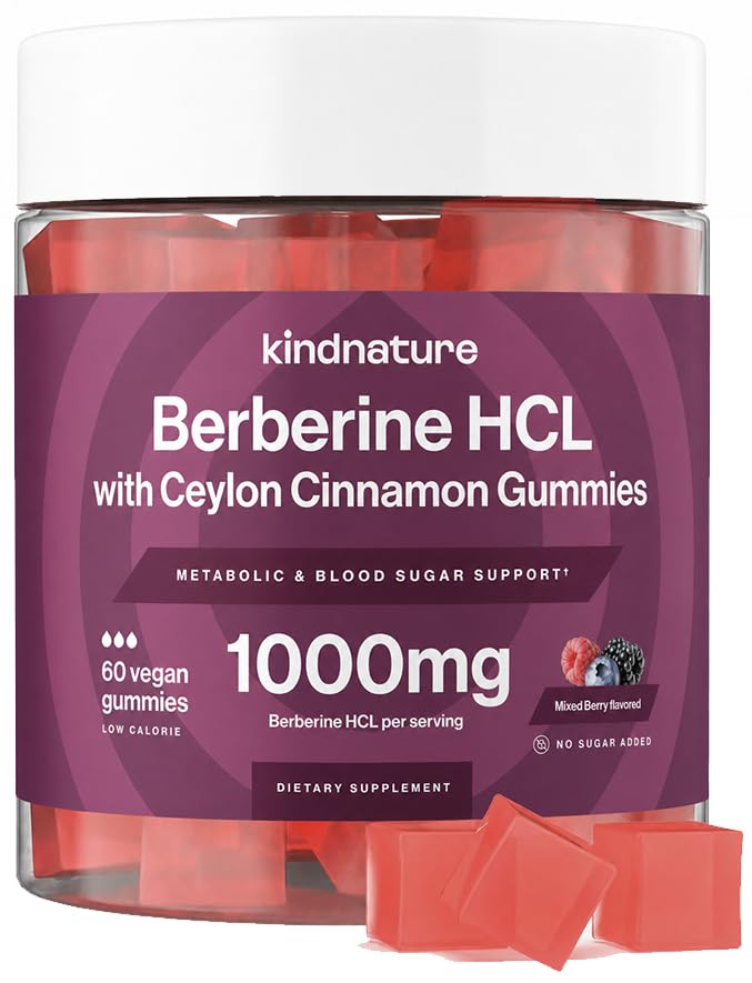 kindnature Berberine Gummies 1000mg front view of packaging