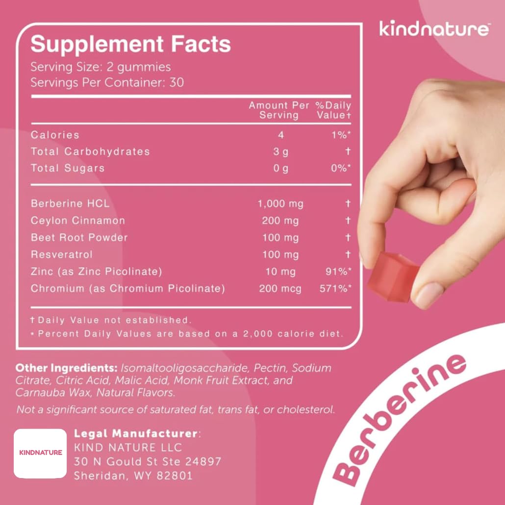 kindnature Berberine Gummies 1000mg in a lifestyle setting