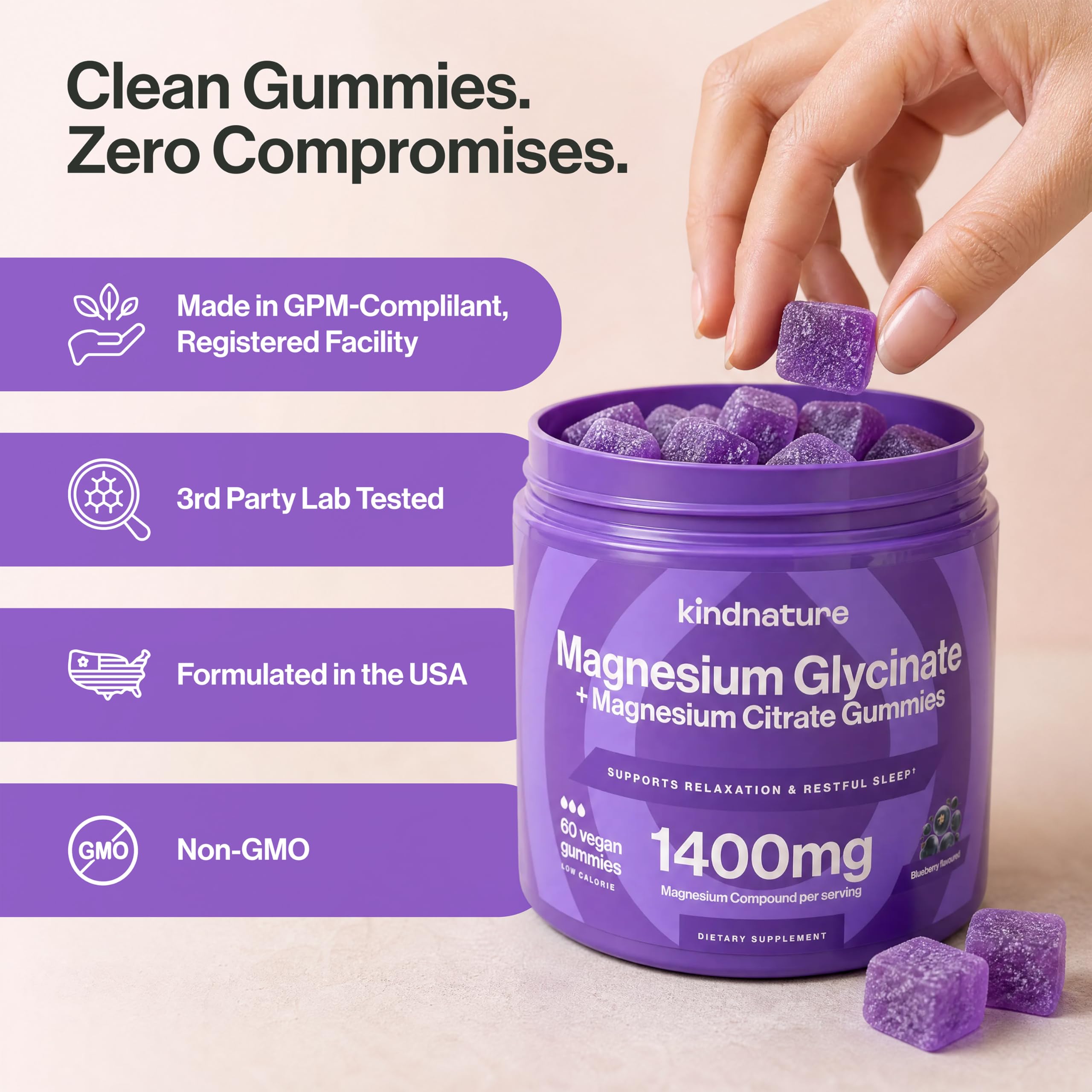 kindnature Calm Magnesium Complex Gummies ingredients list