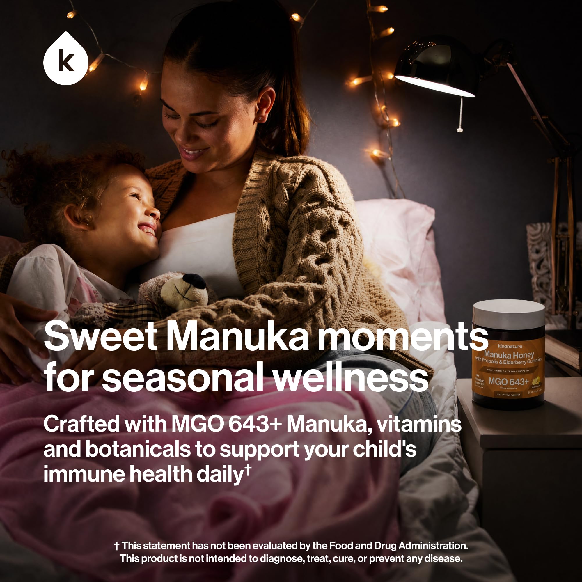 kindnature Manuka Honey Gummies lifestyle scene with family