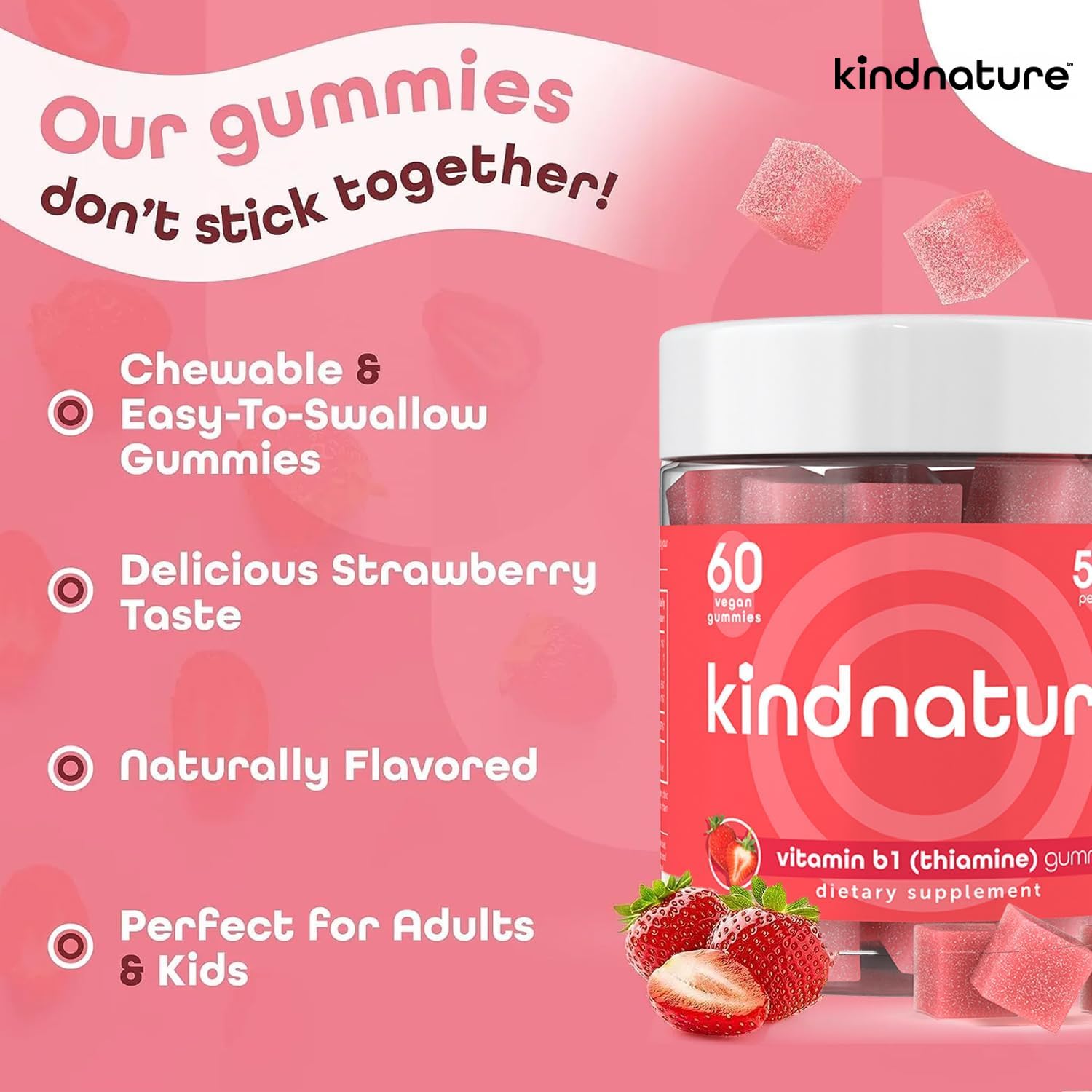 kindnature Thiamine Gummies 500mg nutritional information