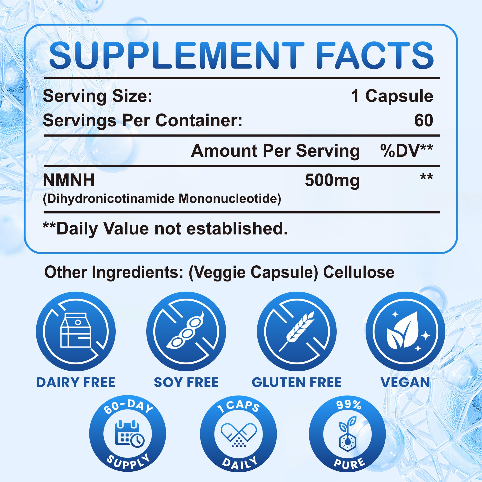 Kinetara NMNH Supplement 500mg capsules in hand