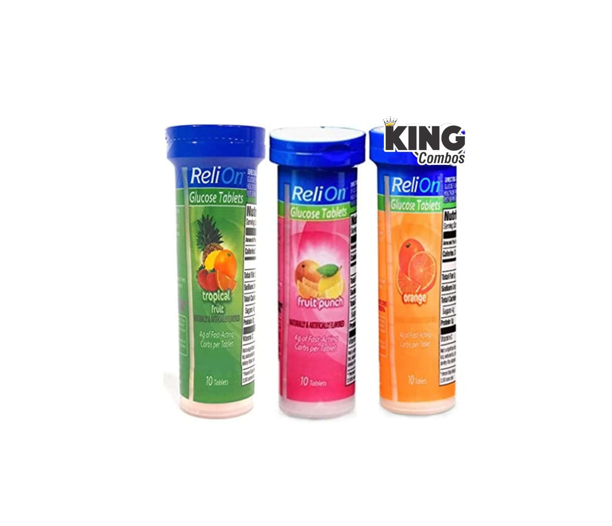 KING COMBOS Glucose Energy Tablets assorted flavours pack of 3