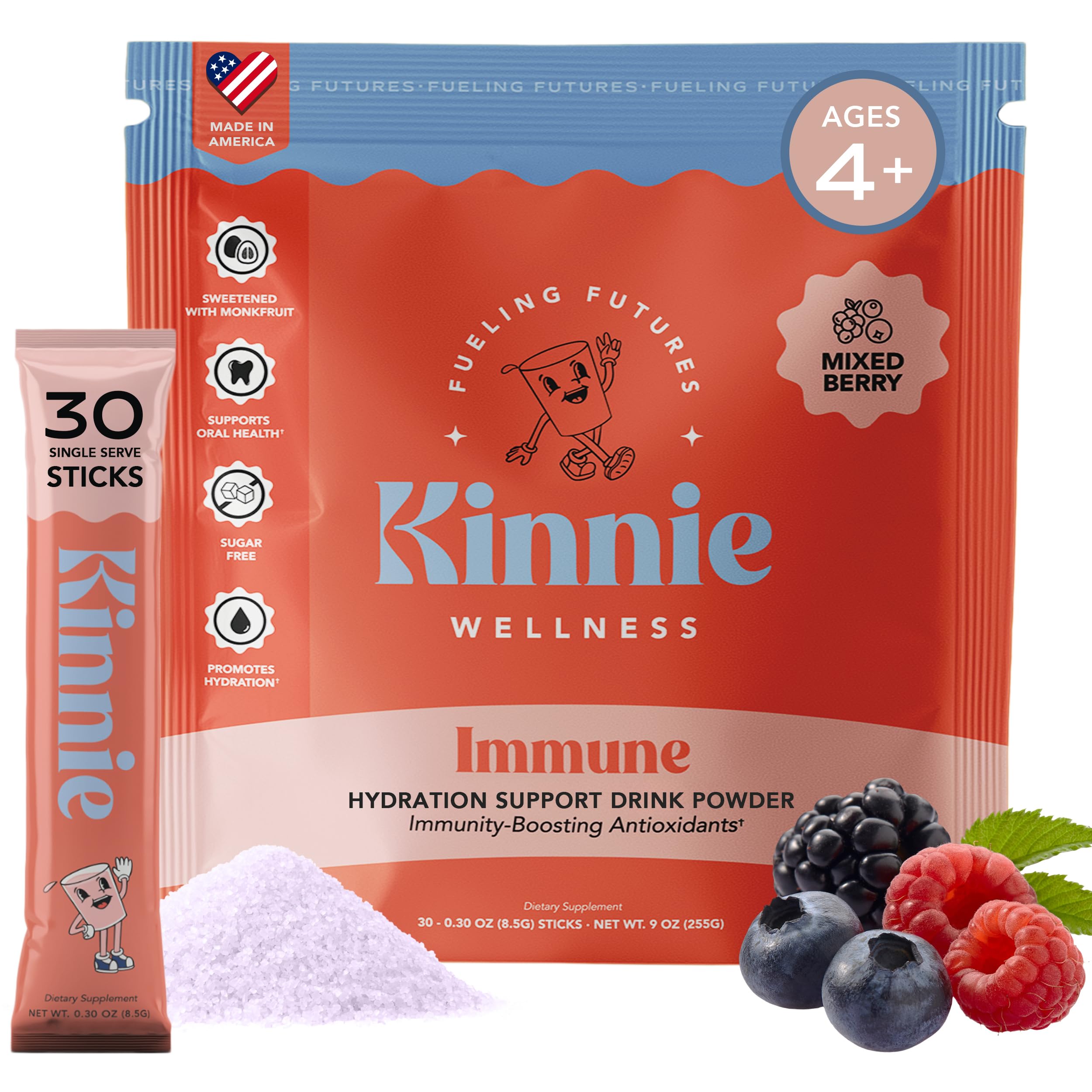 Kinnie Hydration & daily wellness Support Drink Mix 227g packaging front view