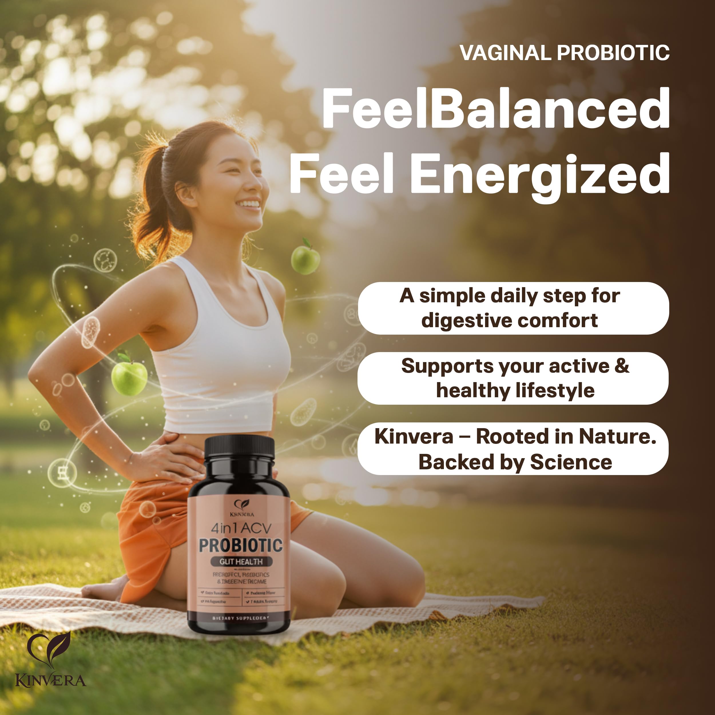 KINVERA 4-in-1 ACV Formula Prebiotic Supplement ingredients list