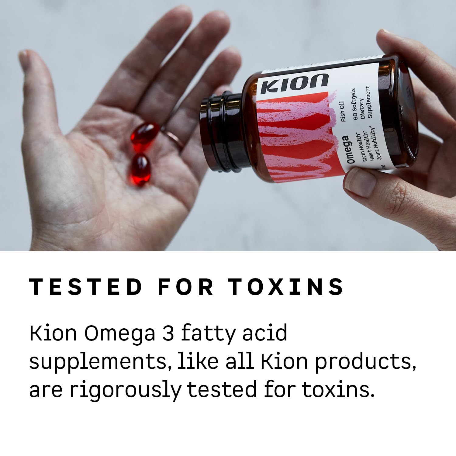 Kion Omega 3 Fish Oil 1000mg softgels side view