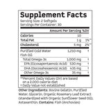 Kion Omega 3 Fish Oil 1000mg softgels with nutritional information