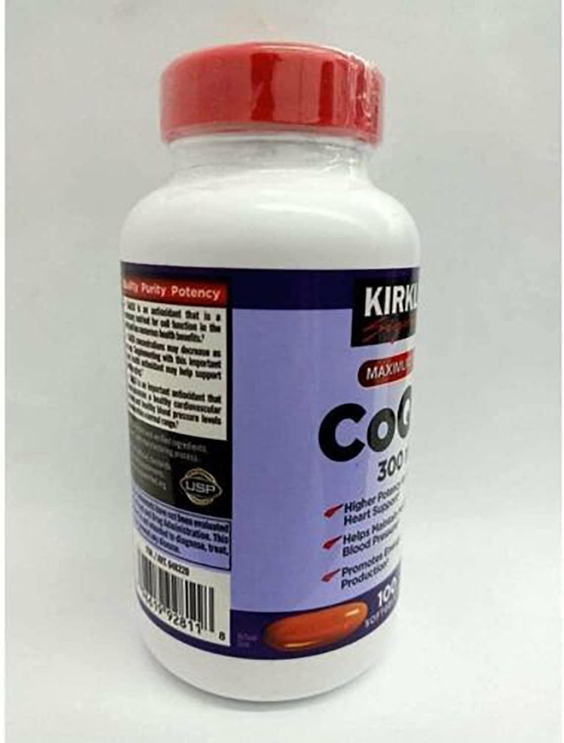 KIRKLAND CoQ10 300 mg antioxidant supplement packaging