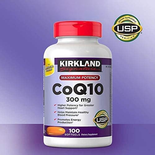 KIRKLAND CoQ10 300 mg capsules close-up
