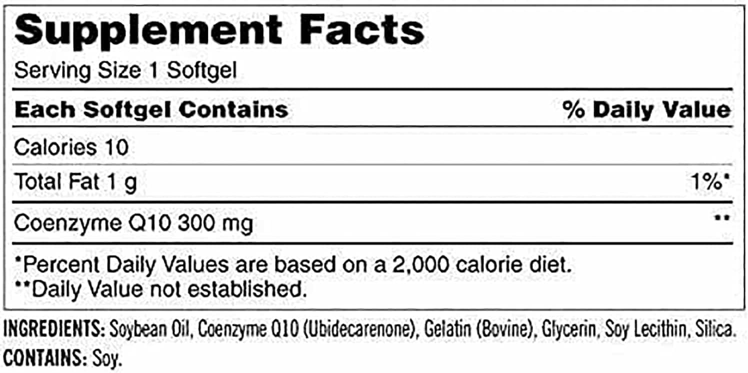 KIRKLAND CoQ10 300 mg supplement bottle side view
