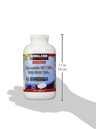 KIRKLAND Extra Strength Glucosamine HCI with MSM 1500mg capsule close-up