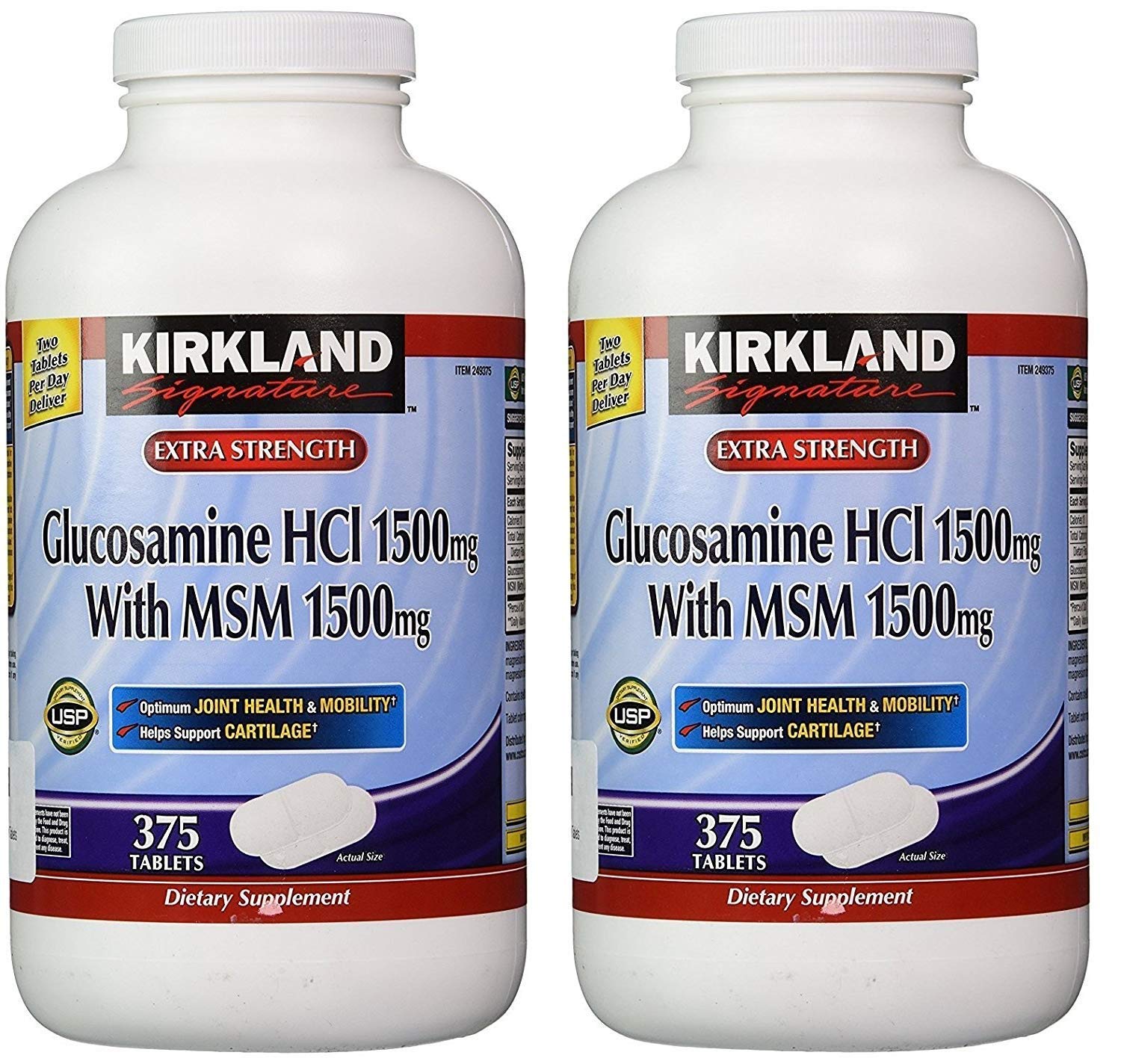 KIRKLAND Extra Strength Glucosamine HCI with MSM 454g front view