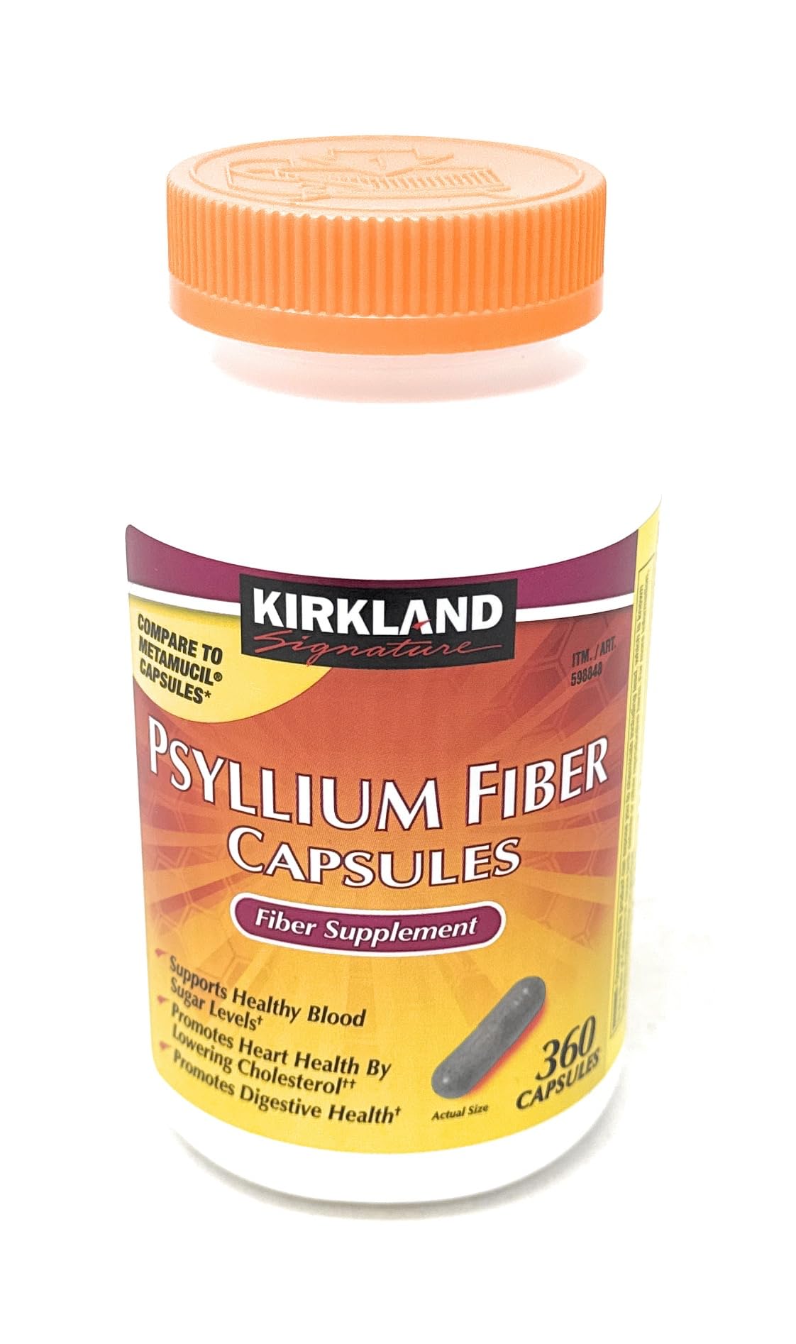 KIRKLAND Fiber Capsules side view showing capsule size
