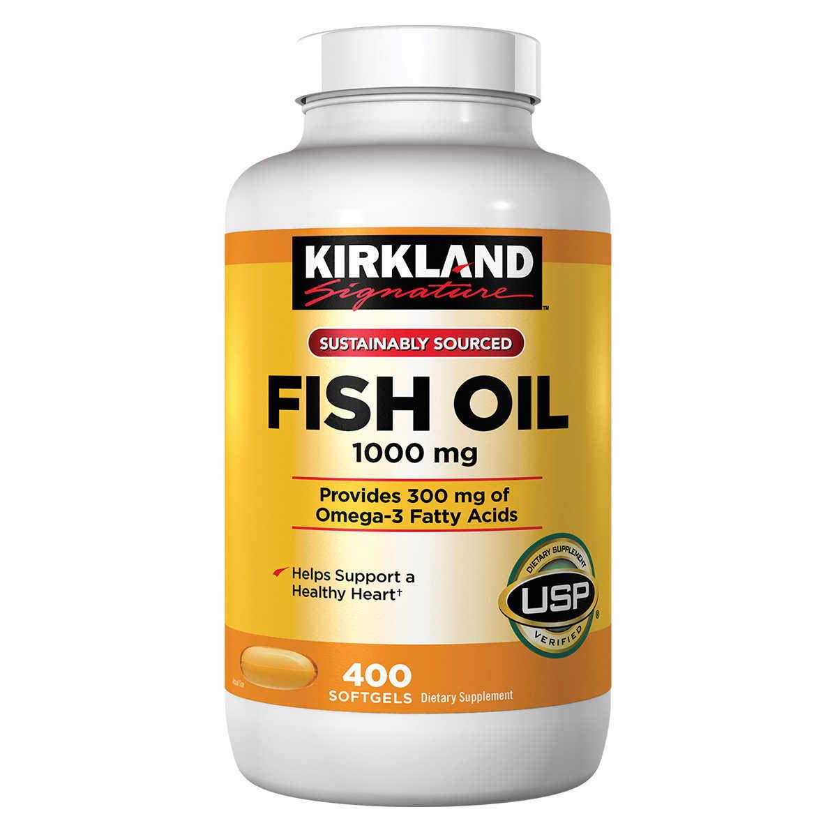 KIRKLAND Fish Oil Supplement 1311g front view