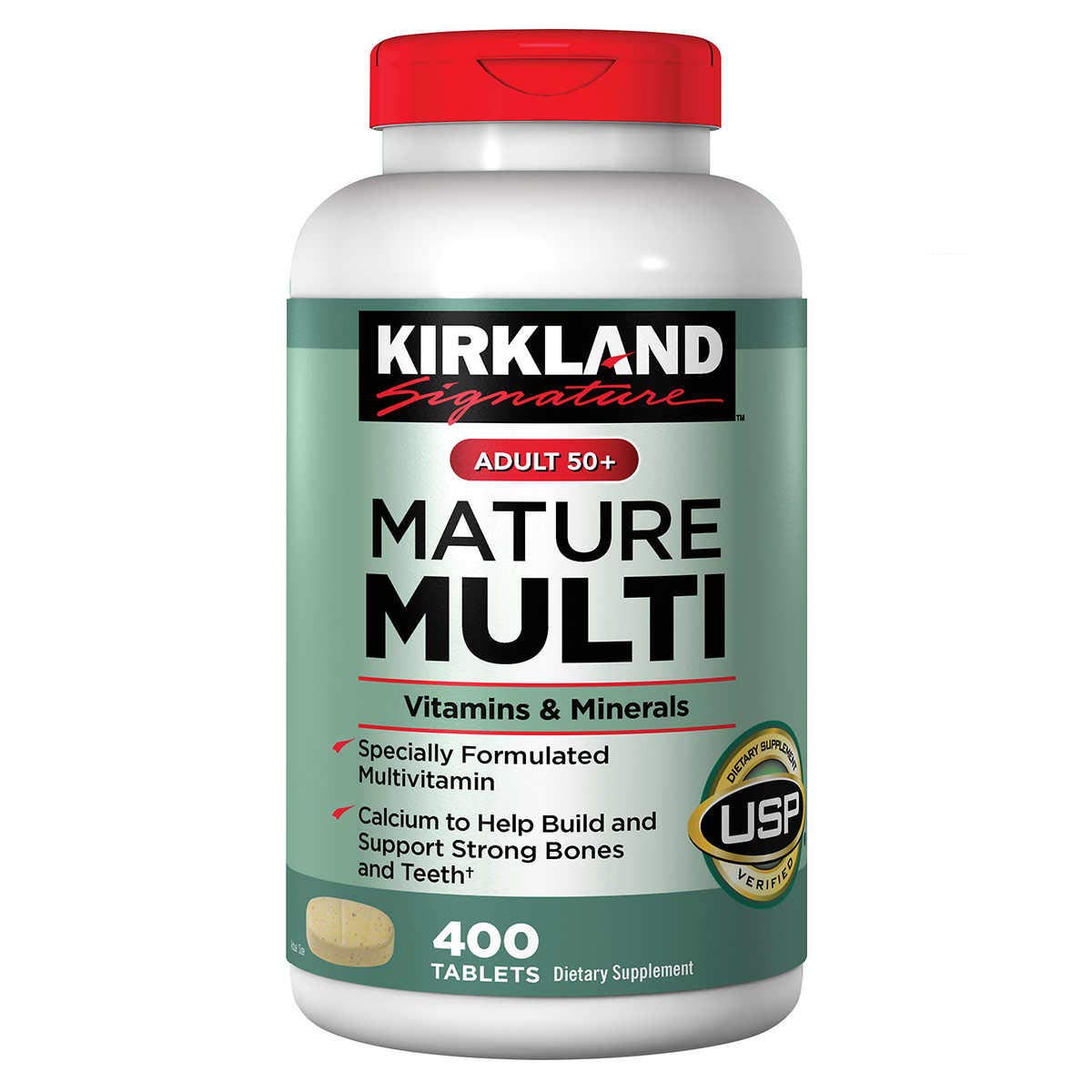 KIRKLAND Mature Adults Multivitamins & Minerals 400 tablets front view