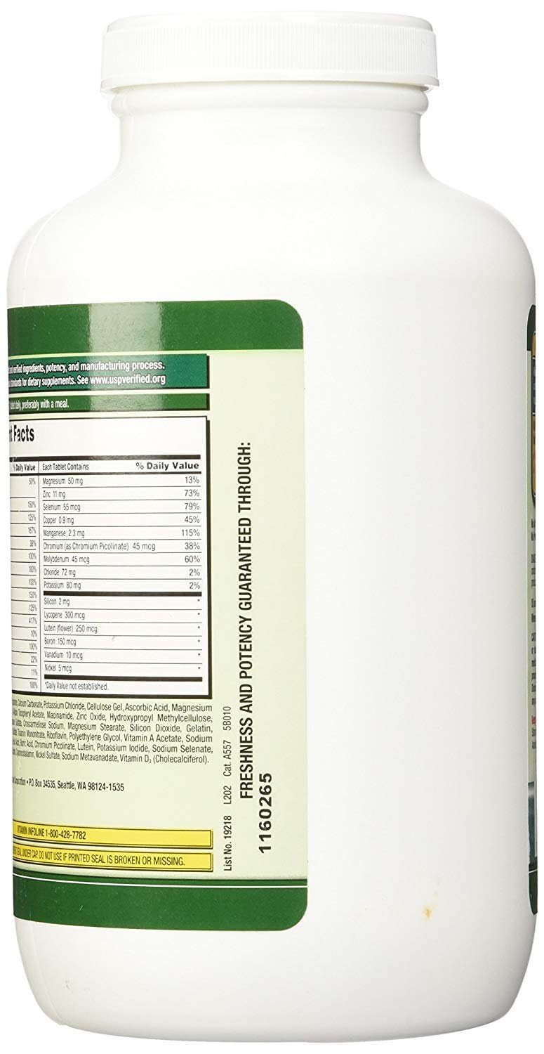KIRKLAND Mature Multivitamin with Calcium 454g back view
