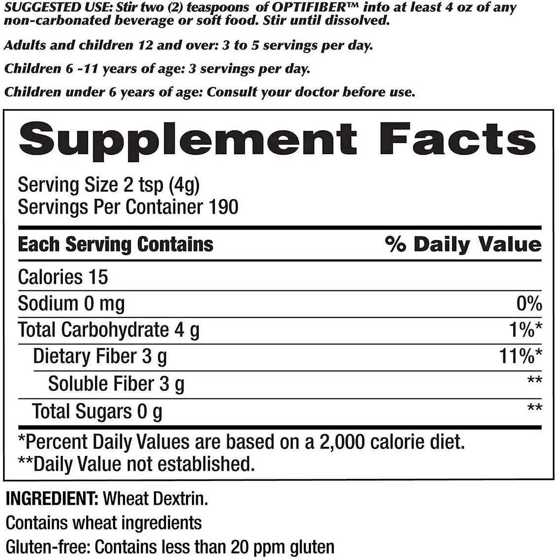 KIRKLAND OPTIFIBER mixed in a glass of water