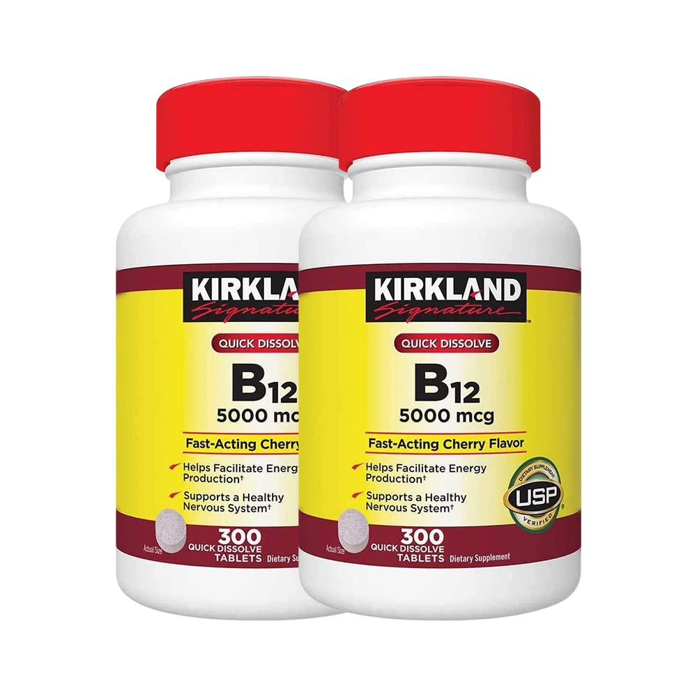KIRKLAND Quick Dissolve B-12 5000 mcg cherry flavour front view
