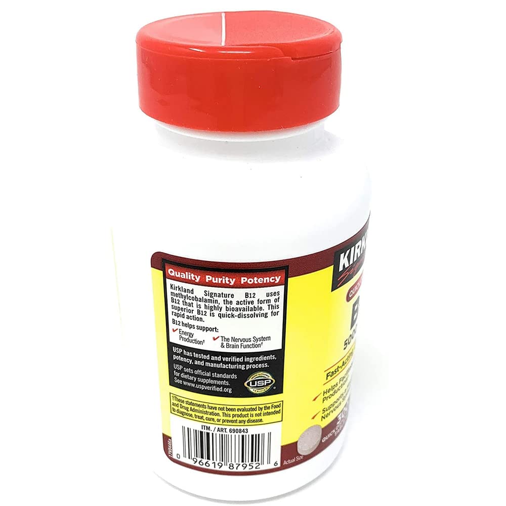 KIRKLAND Quick Dissolve B-12 5000 mcg packaging