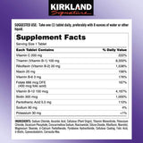 KIRKLAND Super B-Complex Tablets side view showing tablet details