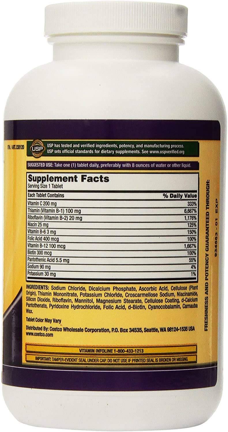 KIRKLAND Super B-Complex with Electrolytes packaging side view