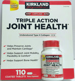 KIRKLAND Triple Action Joint Health Supplement front view with packaging