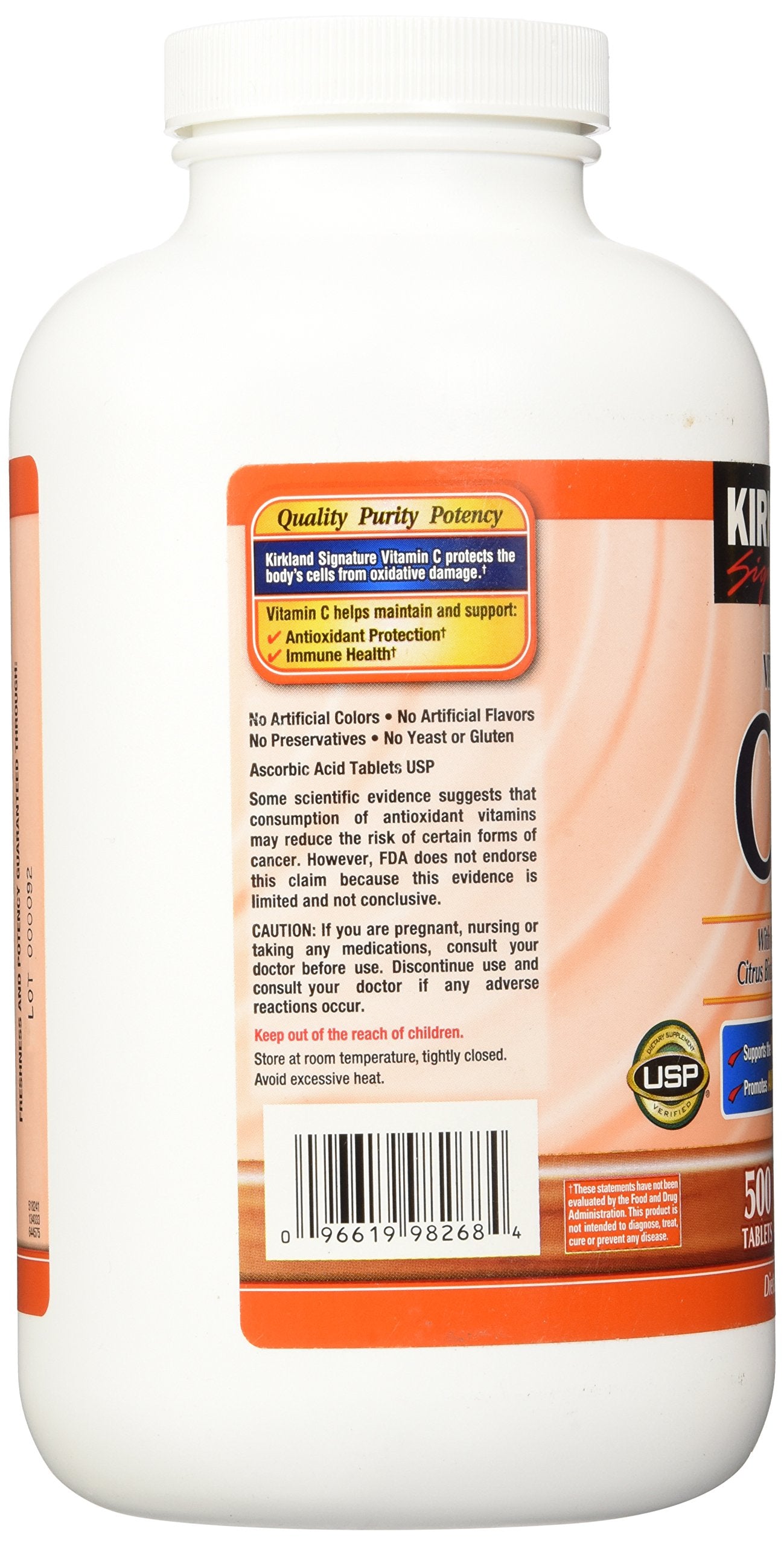 KIRKLAND Vitamin C 1000 mg supplement ingredients list