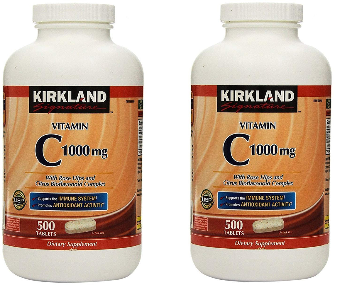 KIRKLAND Vitamin C with Rose Hips 1000 mg capsule bottle front view