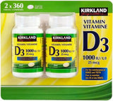 KIRKLAND Vitamin D3 25 mcg tablets in hand
