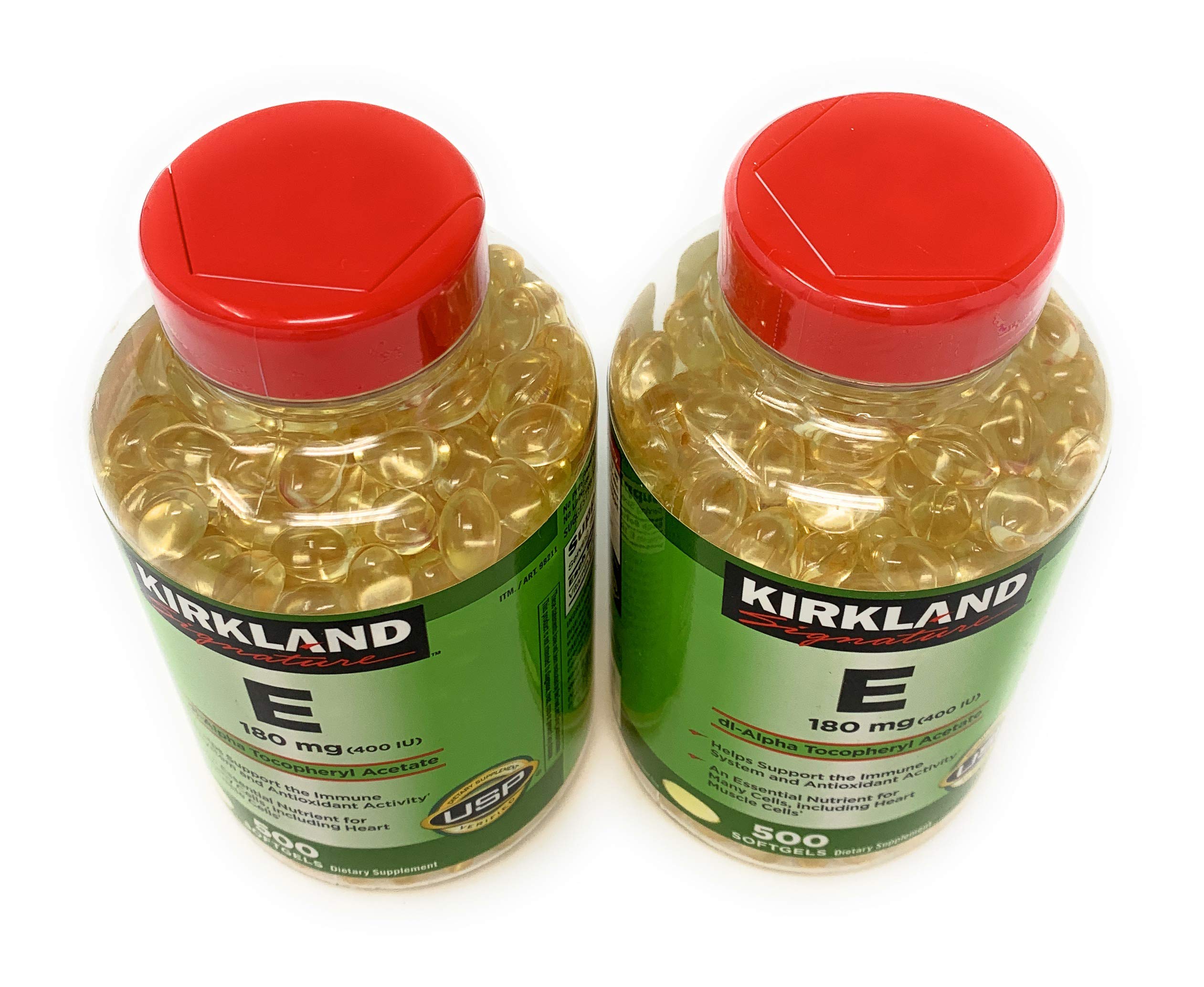 KIRKLAND Vitamin E 400 IU packaging side view