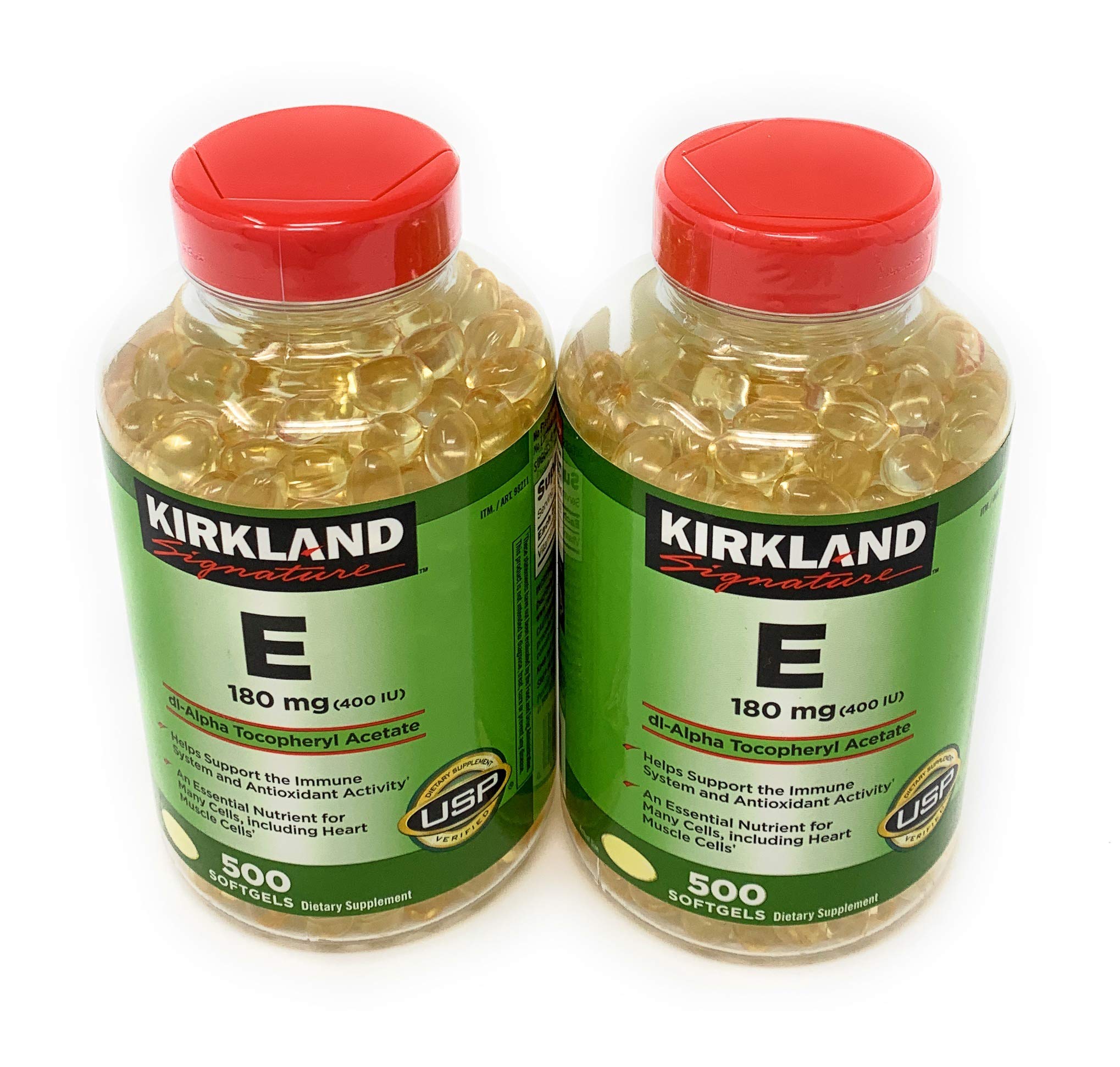 KIRKLAND Vitamin E 400 IU supplement front view