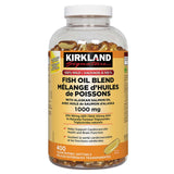 KIRKLAND Wild Fish Oil Blend 1000mg softgels side view