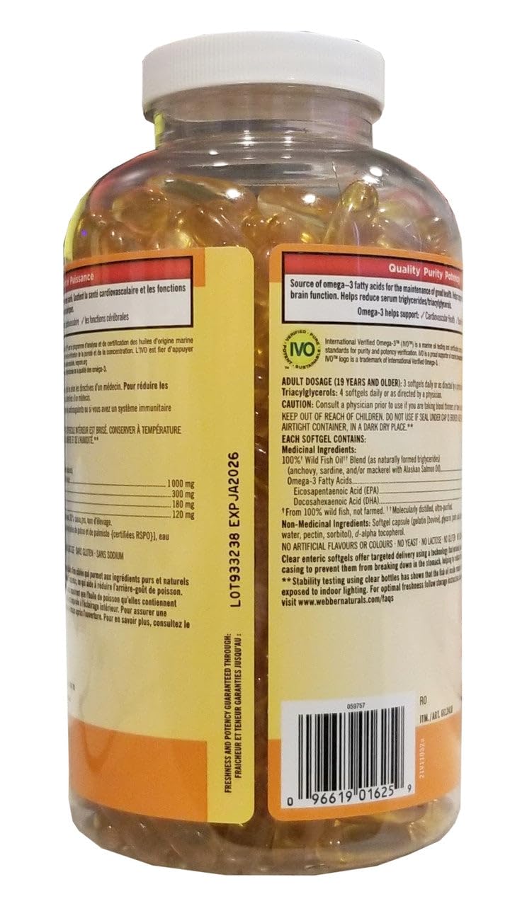 KIRKLAND Wild Fish Oil Blend 1000mg softgels with measuring spoon
