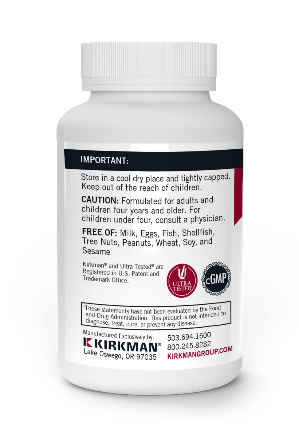 Kirkman Dimethylglycine (DMG) Capsules 100g back view