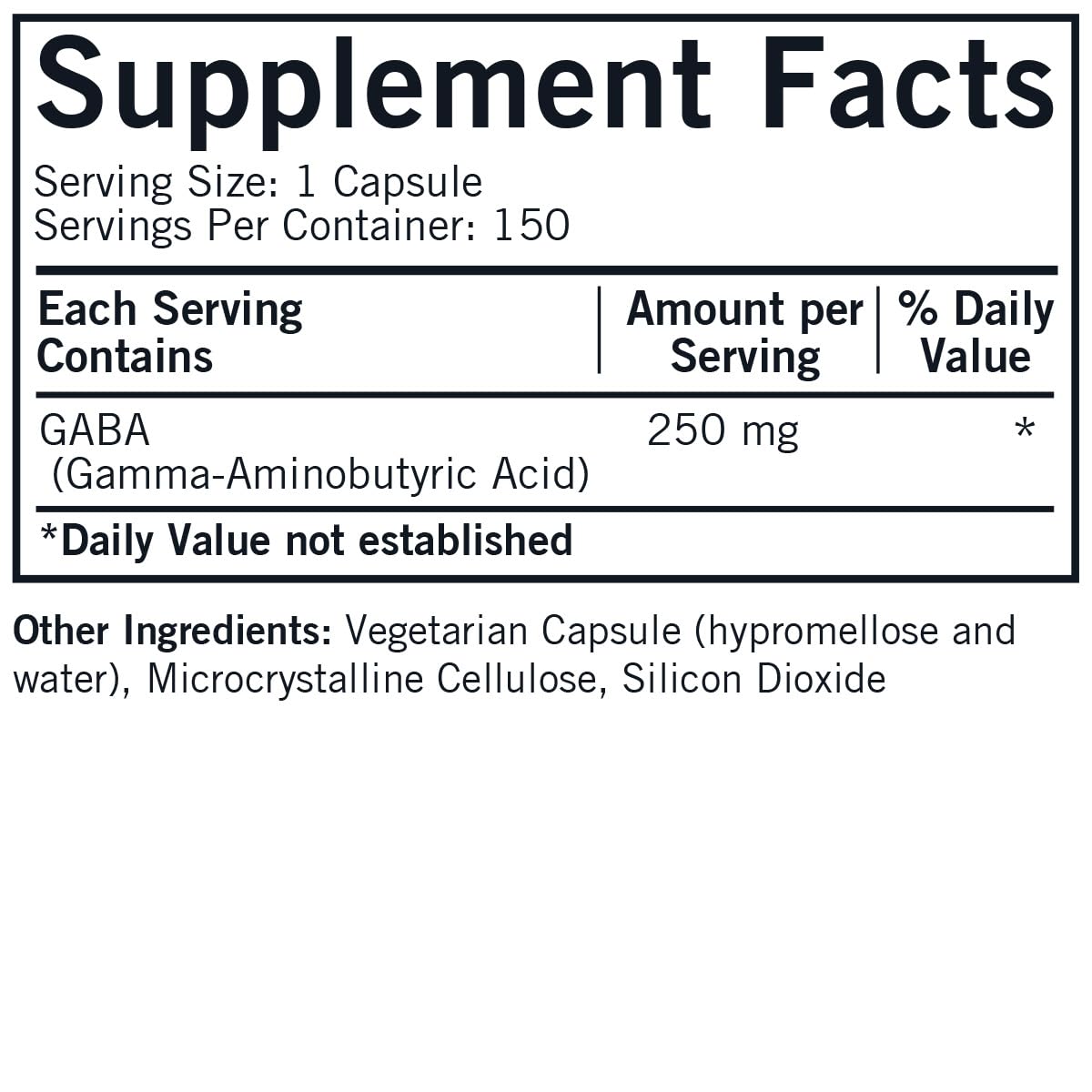 Kirkman GABA 250mg capsules side view