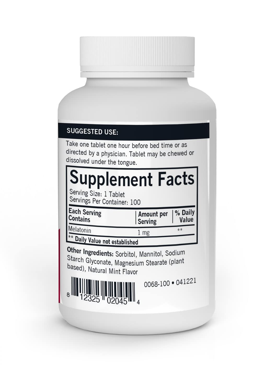 Kirkman Melatonin 1 mg chewable tablets with refreshing mint flavour