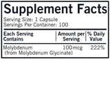 Kirkman Molybdenum Capsules 100 mcg side view