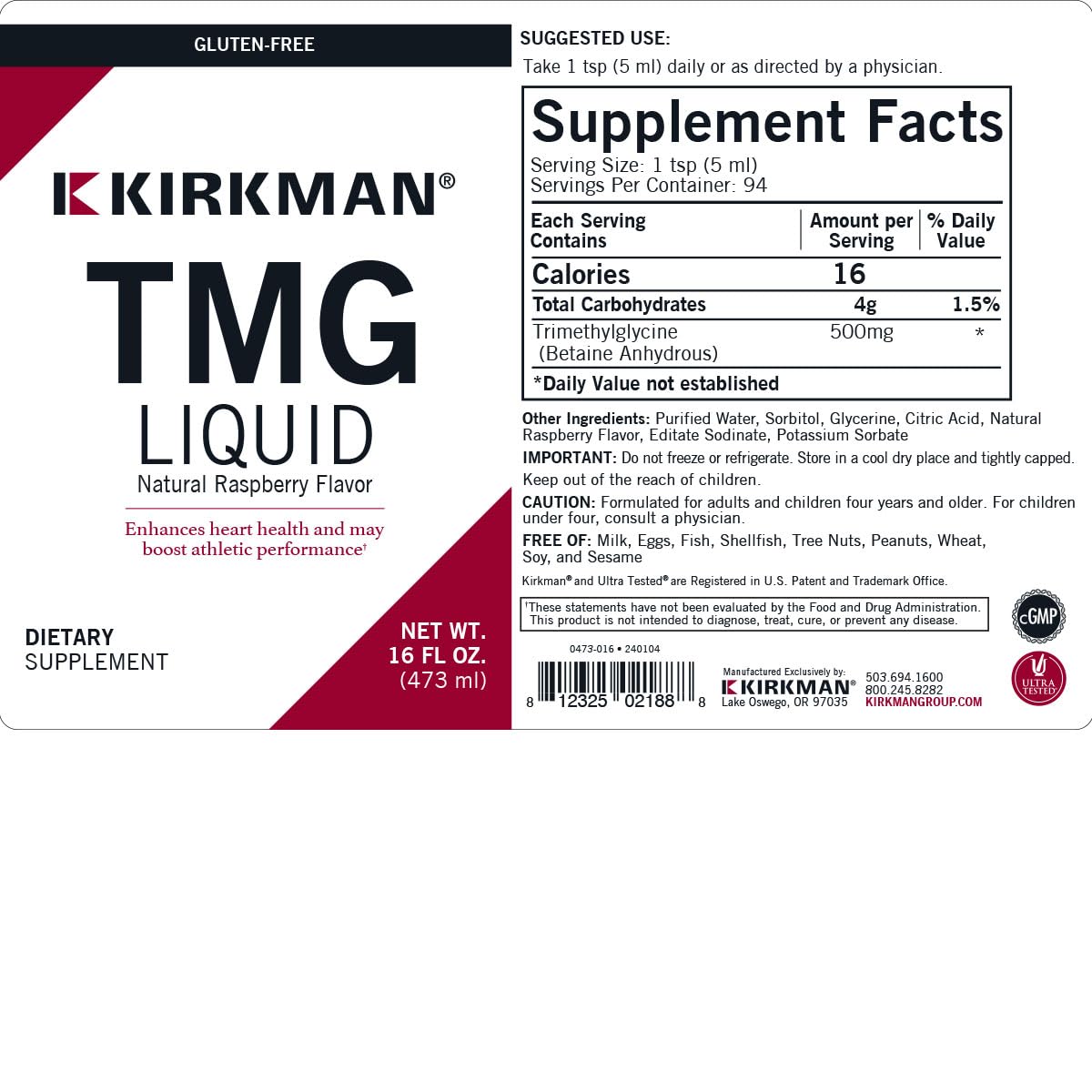 Kirkman Multi-Enzymes Supplement 621g packaging details