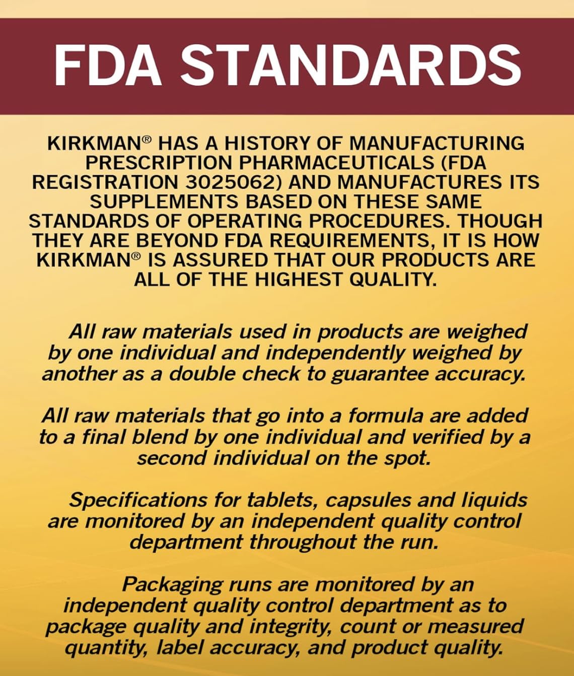 Kirkman Multi-Enzymes Supplement back view of packaging