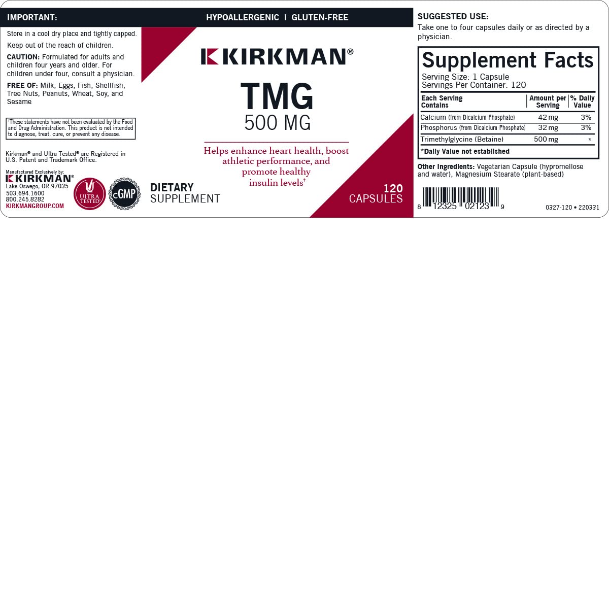 Kirkman Multi-Enzymes Supplement side view of packaging