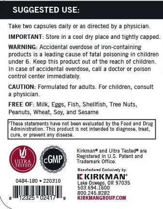 Kirkman Multivitamin Capsules bottle top view
