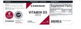 Kirkman Vitamin D3 2000 IU capsules bottle with label