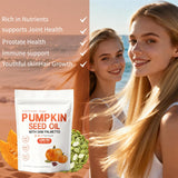 KITABIO Pumpkin Seed Oil & Saw Palmetto softgels on a wooden surface
